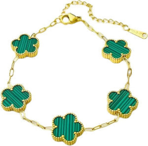 Bracelet Luxury Five Leaf Flower Green